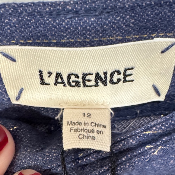 L'AGENCE Blue Pinstripe Trousers - Picture 4 of 9